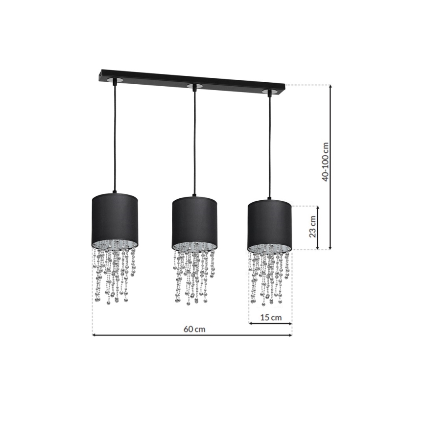 Lustre avec fil ALMERIA 3xE27/60W/230V