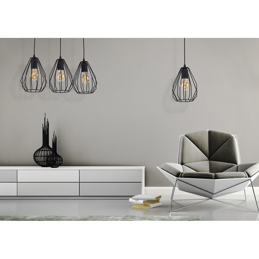 Lustre avec fil BRYLANT BLACK 1xE27/60W/230V