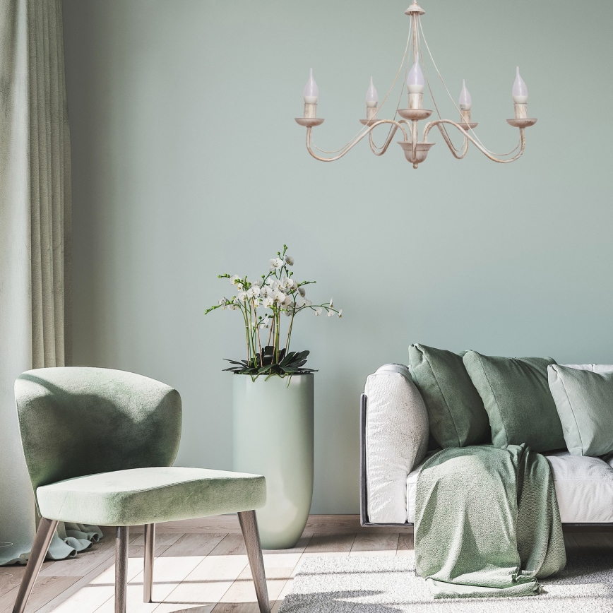 Lustre avec tige MALBO III 5xE14/10W/230V
