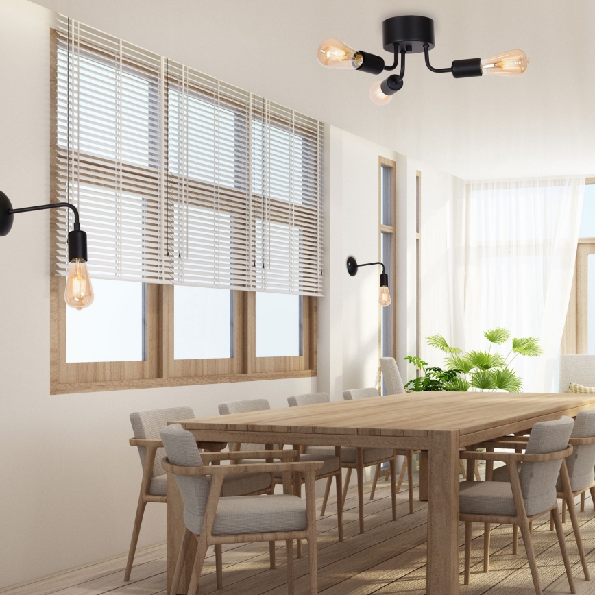Lustre BRENDA 3xE27/60W/230V noir
