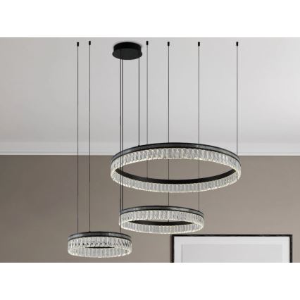 Lustre en cristal LED dimmable sur câble THALIA LED/120W/230V 3000-6000K + télécommande