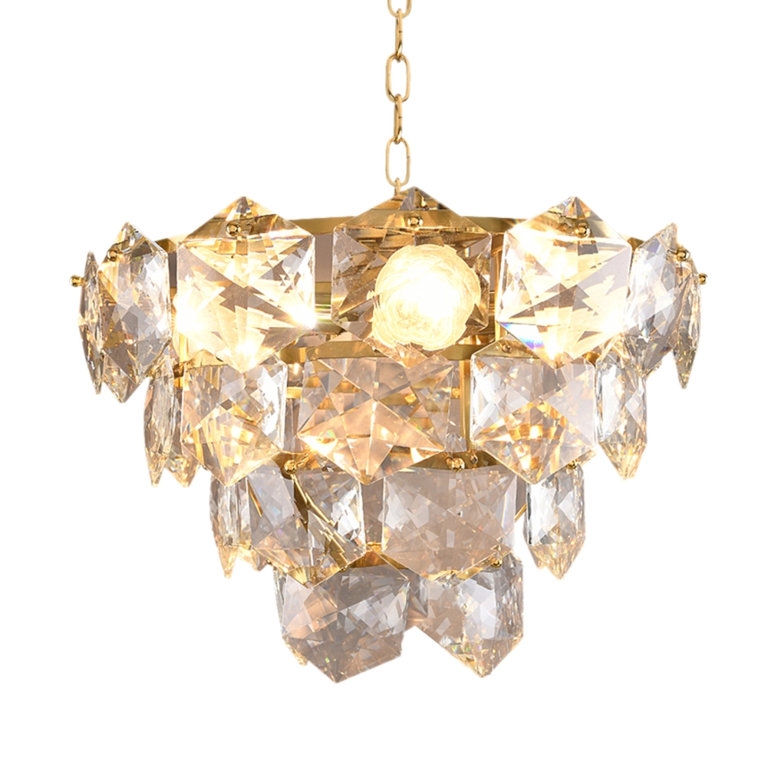 Lustre en cristal sur chaîne DIANA 6xE14/40W/230V Doré