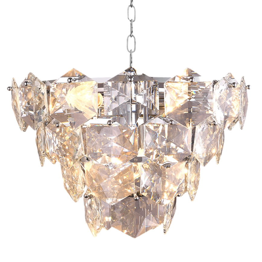 Lustre en cristal sur chaîne DIANA 6xE14/40W/230V mat chrome