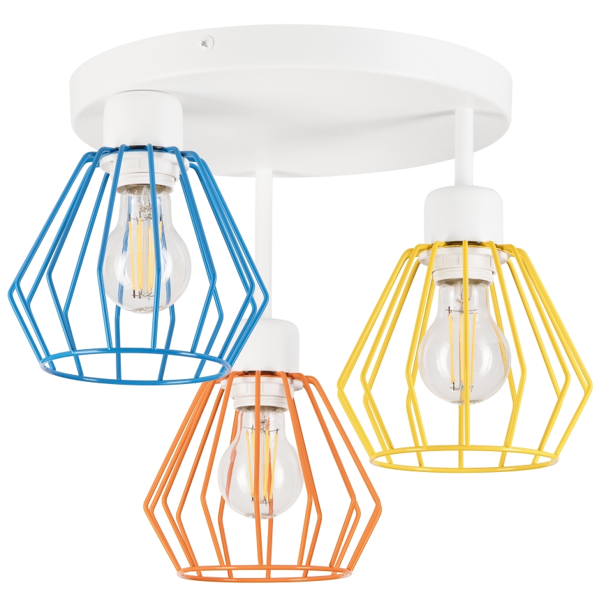 Lustre fixé au plafond AUDREY 3xE27/60W/230V multicolore