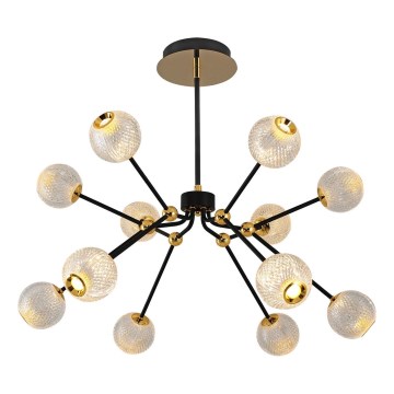 Lustre LED à tige GELA 12xLED/5W/230V 3000K noir/doré