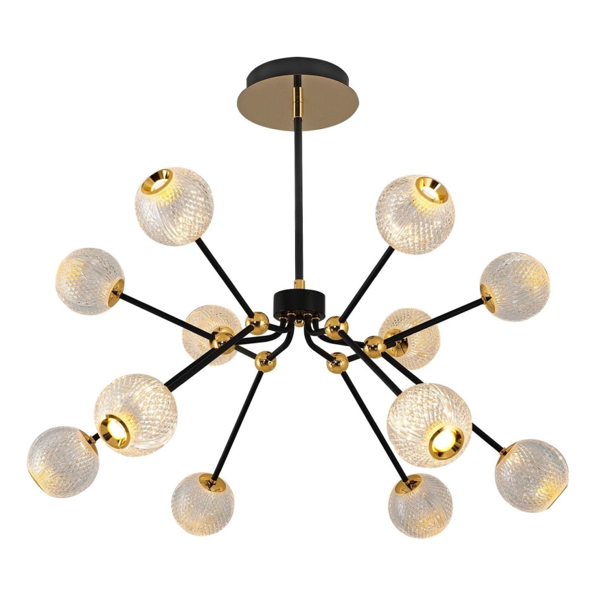 Lustre LED à tige GELA 12xLED/5W/230V 3000K noir/doré