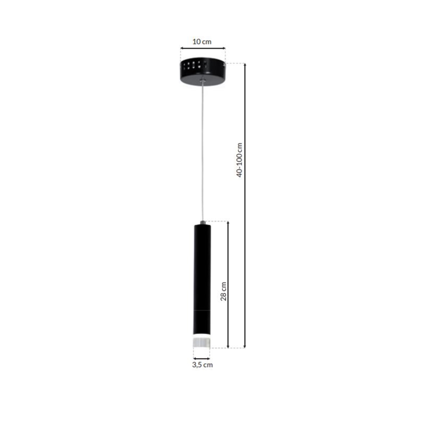 Lustre LED avec fil CARBON LED/5W/230V