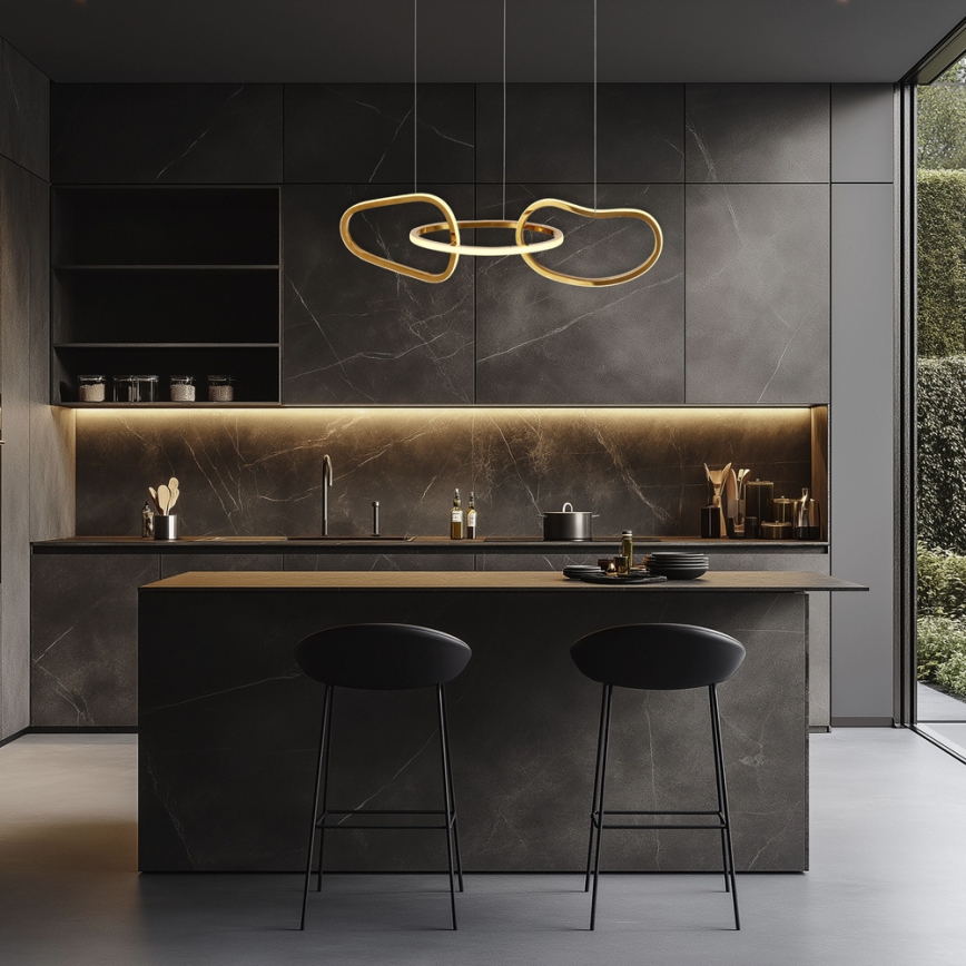 Lustre LED sur câble ANNELI LED/30W/230V 80 cm doré