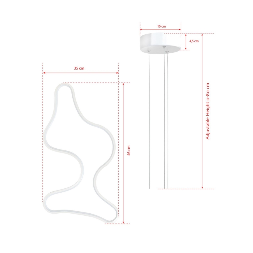 Lustre LED sur câble ARTISAN LED/36W/230V 6500K blanc