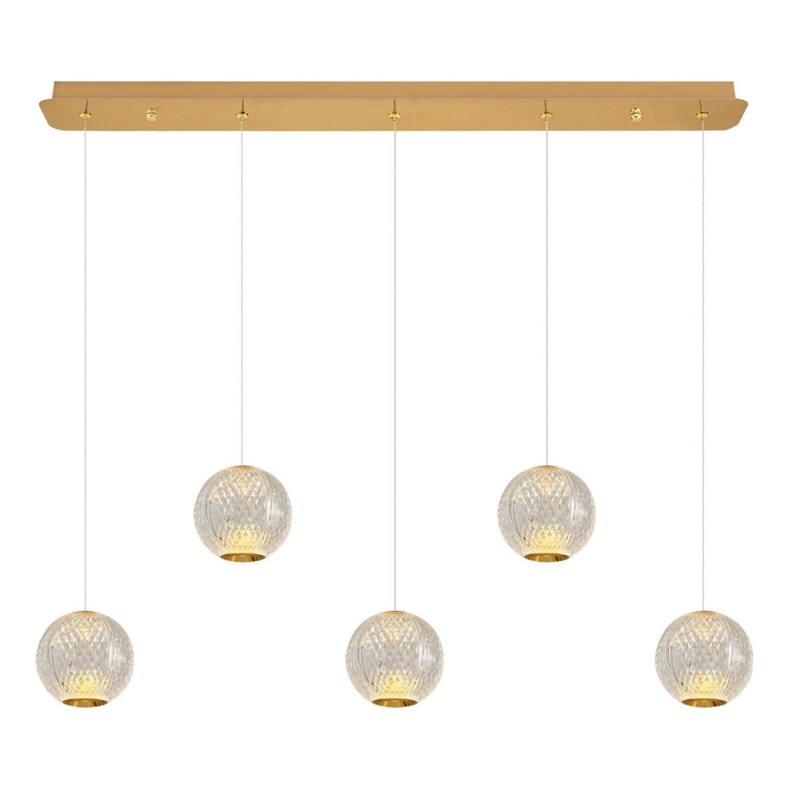 Lustre LED sur câble CREMONA 5xLED/5W/230V 3000K doré