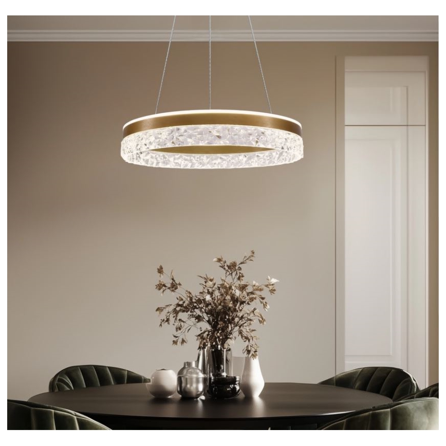 Lustre LED sur câble FROZI LED/32W/230V Ø 50 cm doré