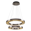 Lustre LED sur câble JESI — 140 W, 230 V, 3000 K, Ø 100 cm, finition argentée