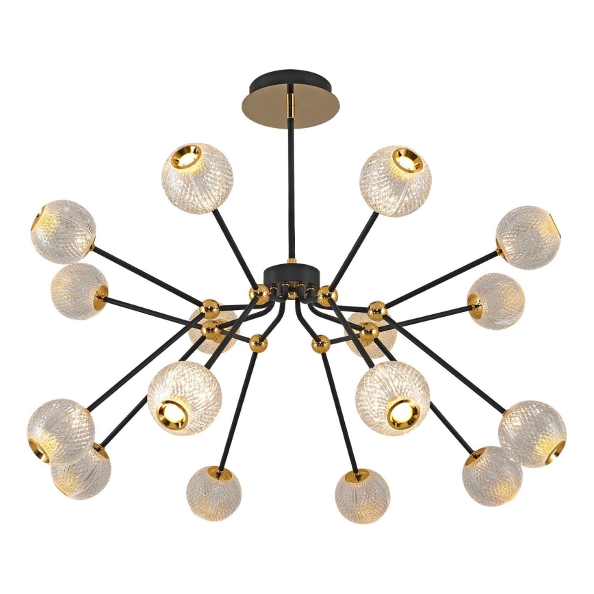 Lustre LED sur tige GELA 16xLED/5W/230V 3000K noir/doré