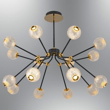 Lustre LED sur tige GELA 16xLED/5W/230V 3000K noir/doré