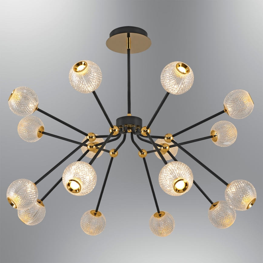 Lustre LED sur tige GELA 16xLED/5W/230V 3000K noir/doré