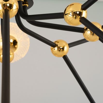 Lustre LED sur tige GELA 16xLED/5W/230V 3000K noir/doré