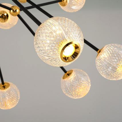 Lustre LED sur tige GELA 16xLED/5W/230V 3000K noir/doré