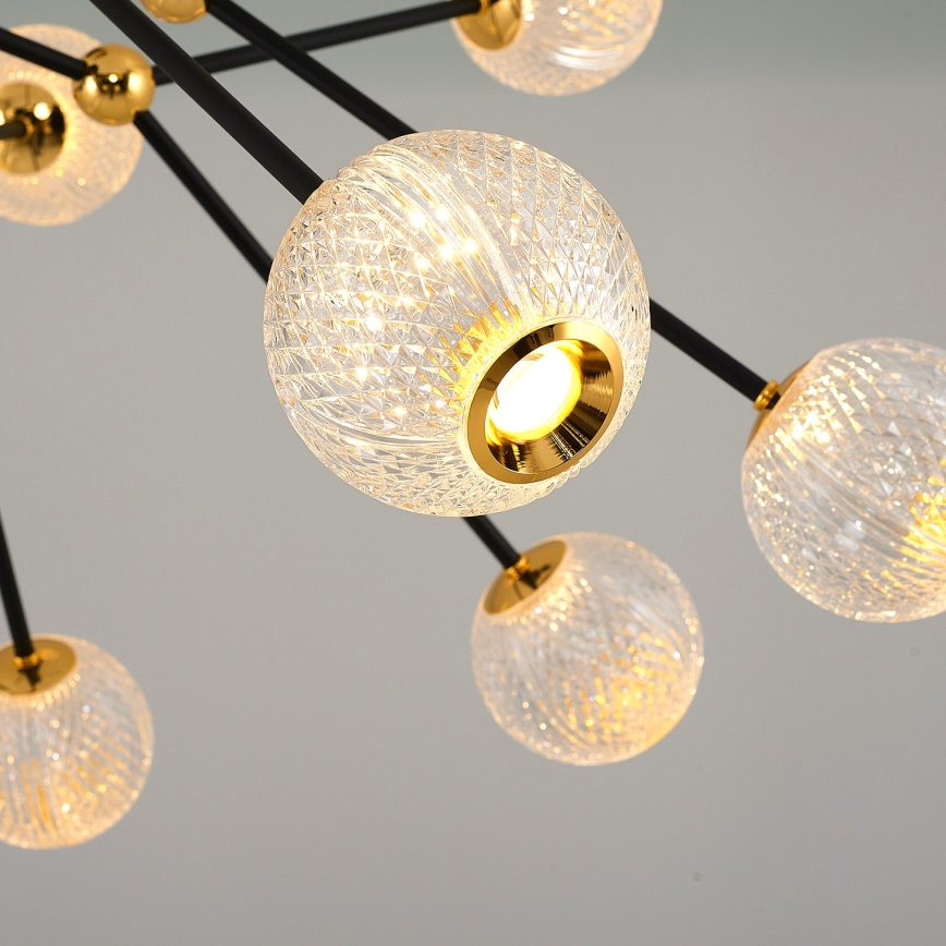 Lustre LED sur tige GELA 16xLED/5W/230V 3000K noir/doré