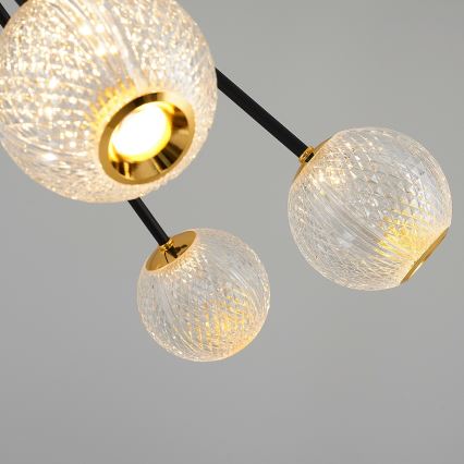 Lustre LED sur tige GELA 16xLED/5W/230V 3000K noir/doré
