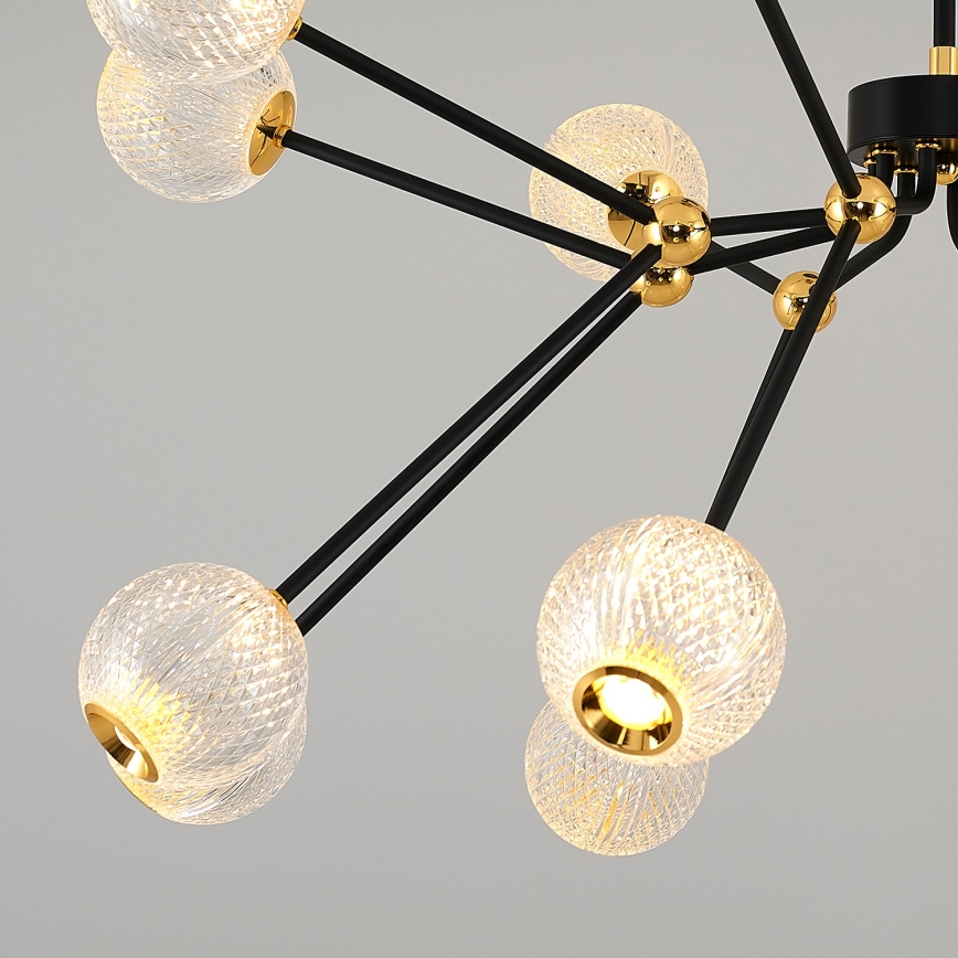 Lustre LED sur tige GELA 16xLED/5W/230V 3000K noir/doré