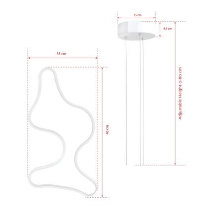 Lustre LED suspendu sur câble ARTISAN LED/36W/230V 4000K blanc