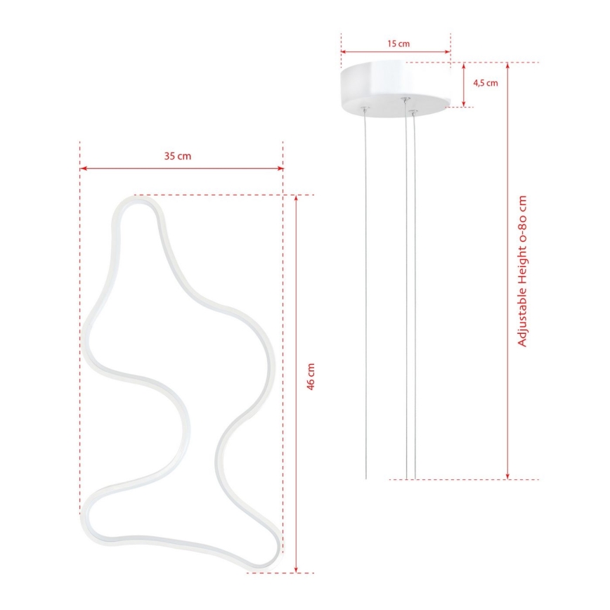Lustre LED suspendu sur câble ARTISAN LED/36W/230V 4000K blanc