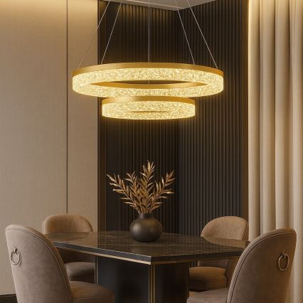 Lustre LED suspendu sur câble GALA LED/54W/230V Ø 60 cm doré