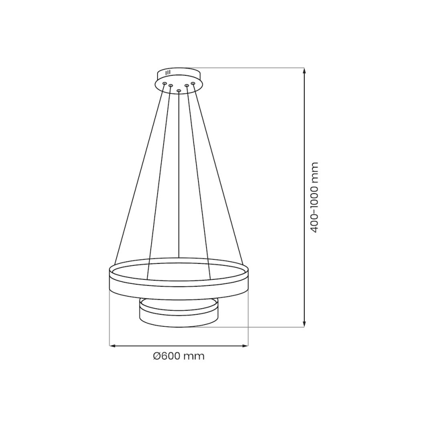 Lustre LED suspendu sur câble GALA LED/54W/230V Ø 60 cm doré