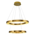 Lustre LED suspendu sur câble JESI, 140 W, 230 V, 3000 K, Ø 100 cm, bronze