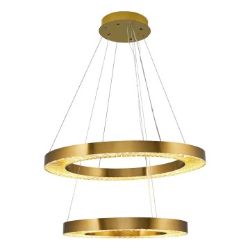 Lustre LED suspendu sur câble JESI, 140 W, 230 V, 3000 K, Ø 100 cm, bronze