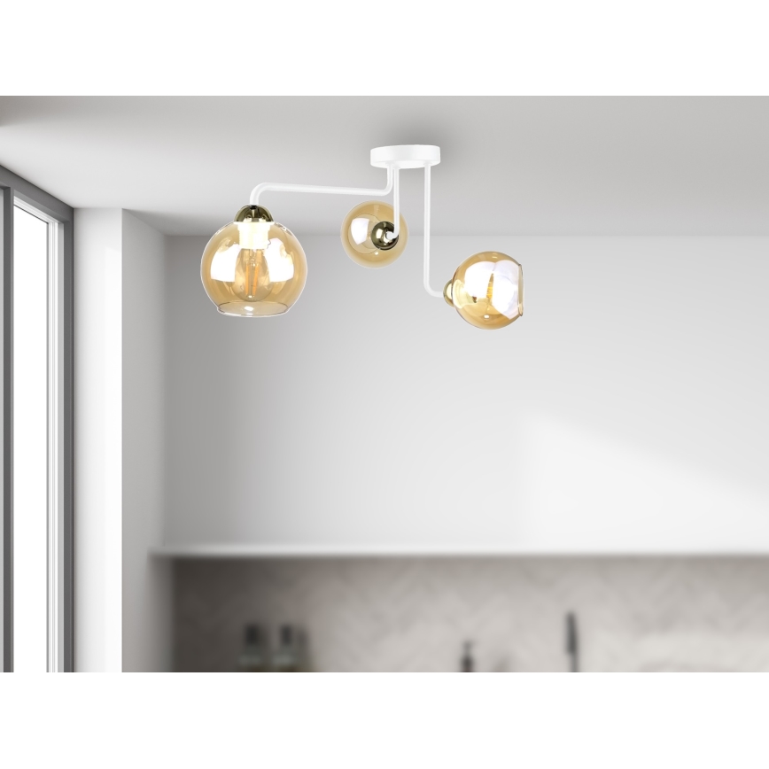 Lustre MONDE WHITE 3xE27/60W/230V