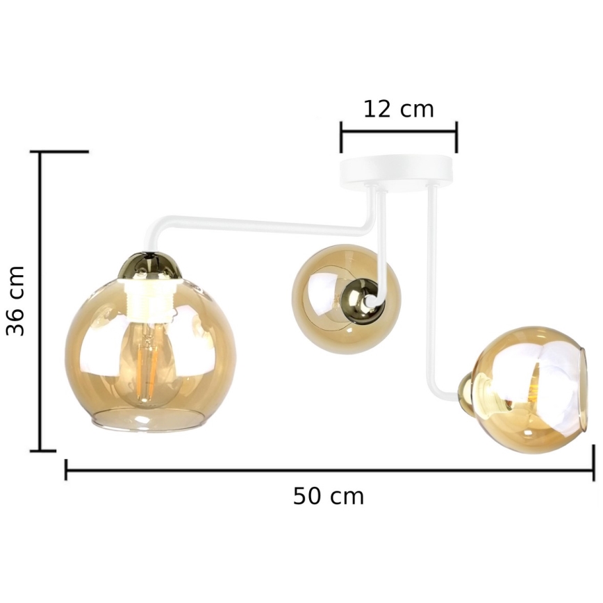 Lustre MONDE WHITE 3xE27/60W/230V
