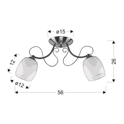Lustre monté en surface AMBA 2xE27/40W/230V