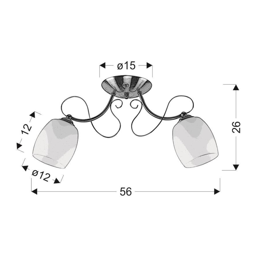 Lustre monté en surface AMBA 2xE27/40W/230V