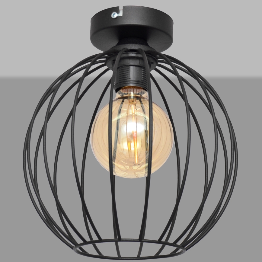 Lustre monté en surface MERCURE 1xE27/15W/230V d. 24 cm noir