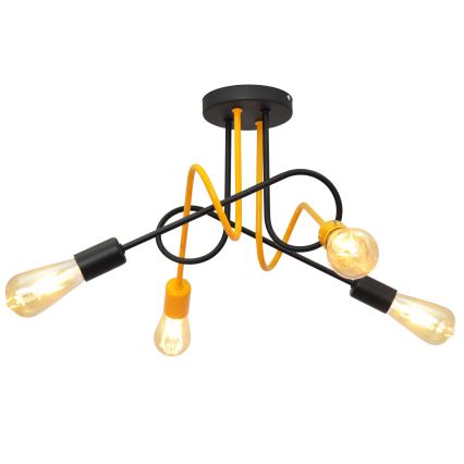 Lustre monté en surface OXFORD 4xE27/15W/230V noir/jaune