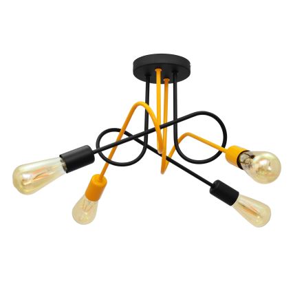 Lustre monté en surface OXFORD 4xE27/15W/230V noir/jaune