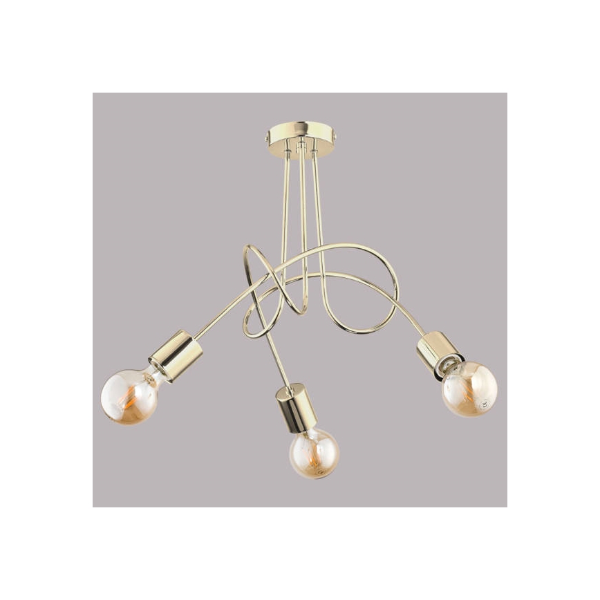 Lustre monté en surface TANGO 3xE27/60W/230V doré
