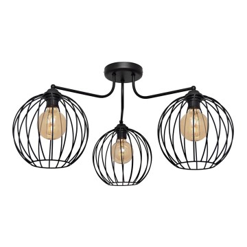 Lustre monté MERCURE 3xE27/15W/230V noir