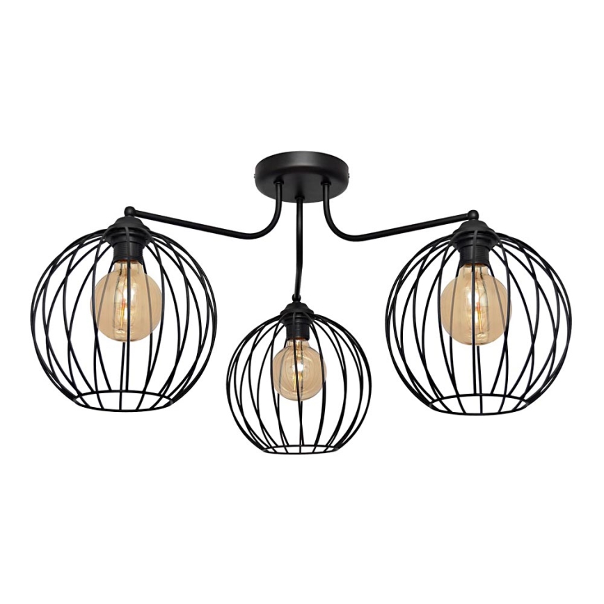 Lustre monté MERCURE 3xE27/15W/230V noir