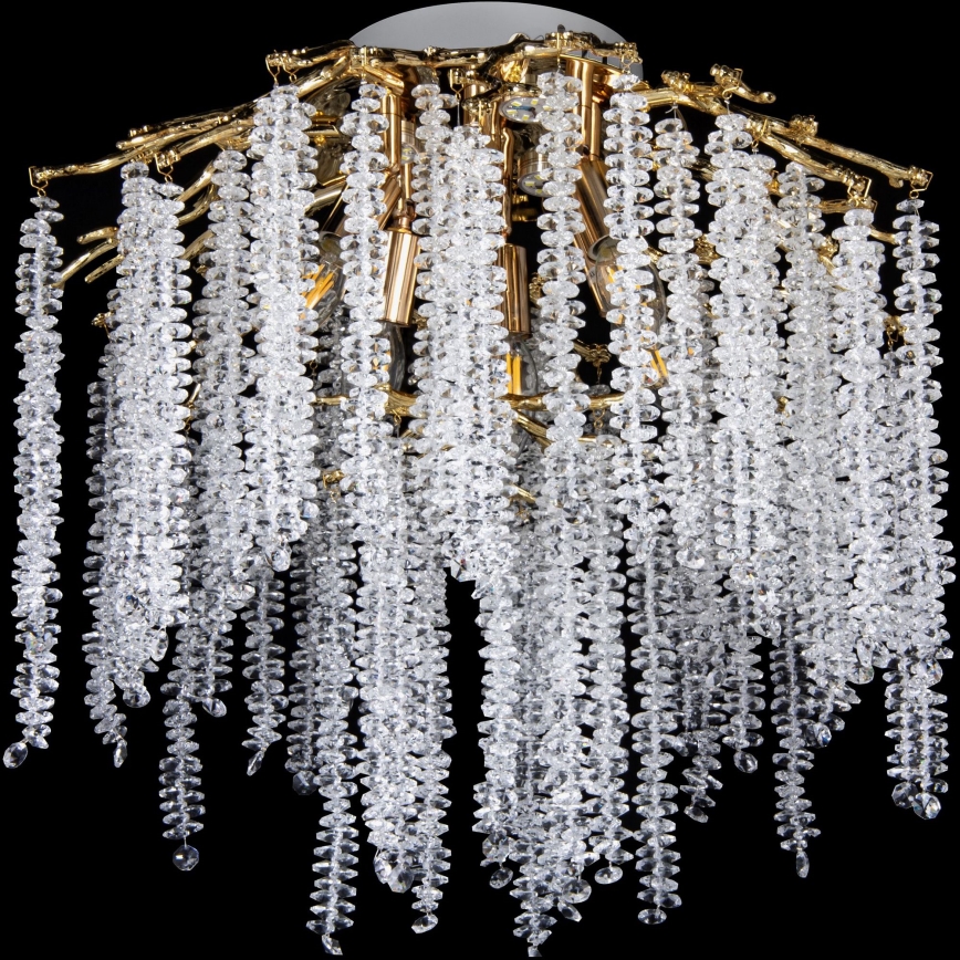 Lustre plafonnier 6x E14 (60 W / 230 V) + 3x LED (3 W), Ø 54 cm, finition dorée