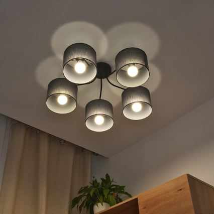 Lustre plafonnier ALBA 5xE27/15W/230V gris