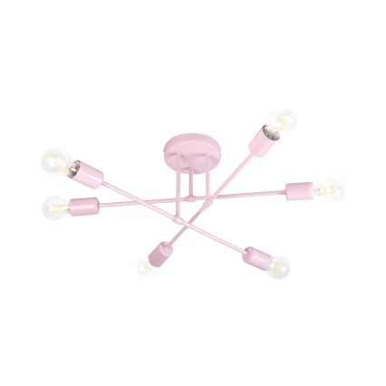 Lustre plafonnier CAMBRIDGE 6xE27/15W/230V rose