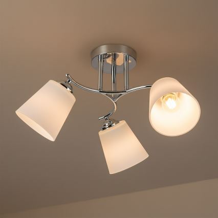 Lustre plafonnier PAFOS 3xE27/15W/230V, chrome brillant
