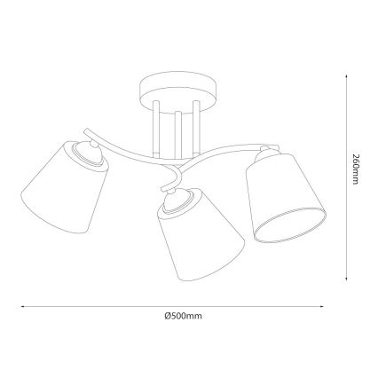 Lustre plafonnier PAFOS 3xE27/15W/230V, chrome brillant