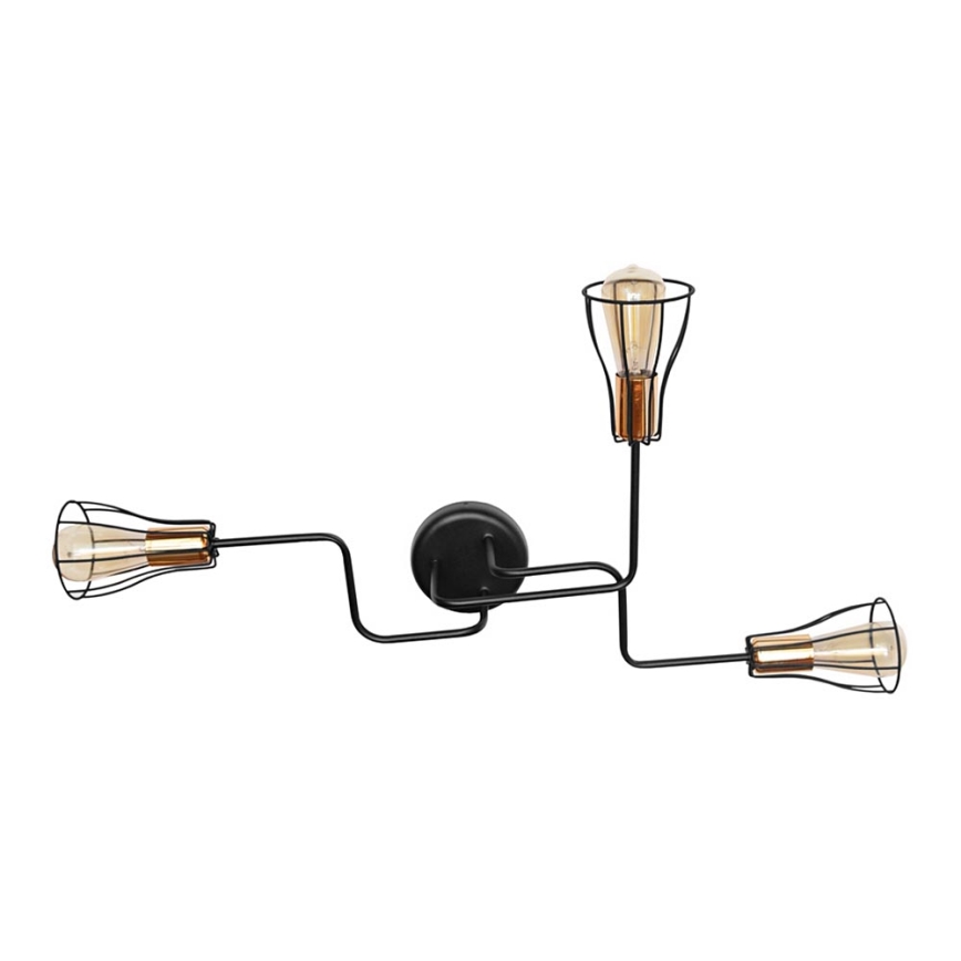 Lustre plafonnier TUBE II 3xE27/15W/230V noir
