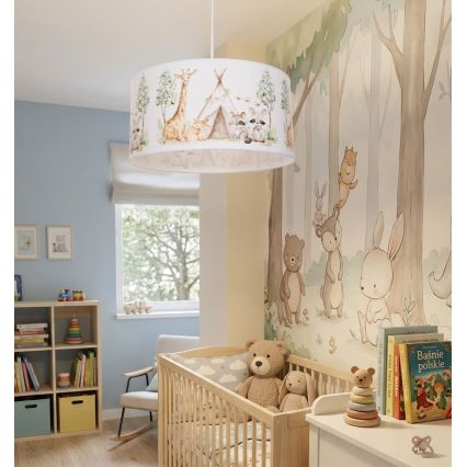 Lustre pour chambre d'enfant KIDS ROOM 1xE27/60W/230V, Ø 40 cm, motifs animaux