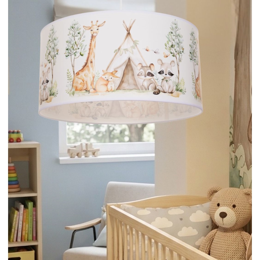 Lustre pour chambre d'enfant KIDS ROOM 1xE27/60W/230V, Ø 40 cm, motifs animaux