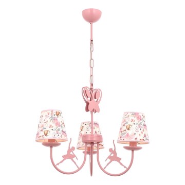 Lustre pour enfant BALLENNA 3xE14/40W/230V rose