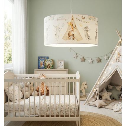 Lustre pour enfant KIDS ROOM 1xE27/60W/230V Ø 40 cm à motifs d'animaux